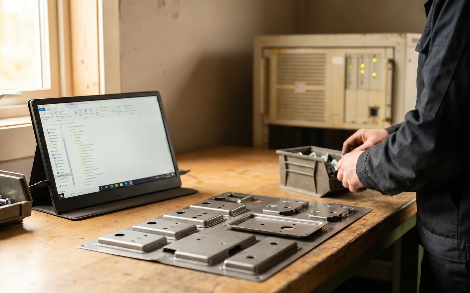 Stanzteile neben unveränderter Ordnerstruktur am Screen – Cloud-Migration CAD-Daten