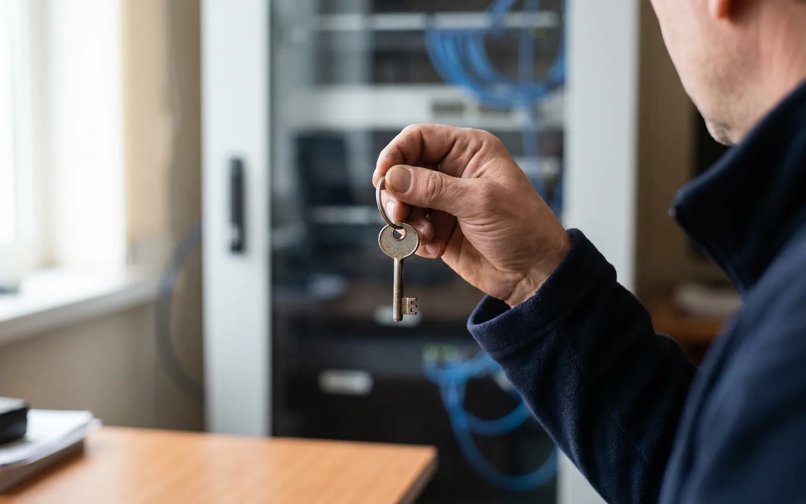 Ein einzelner Schlüssel vor der Serverraumtür – Risiko der Einzelperson