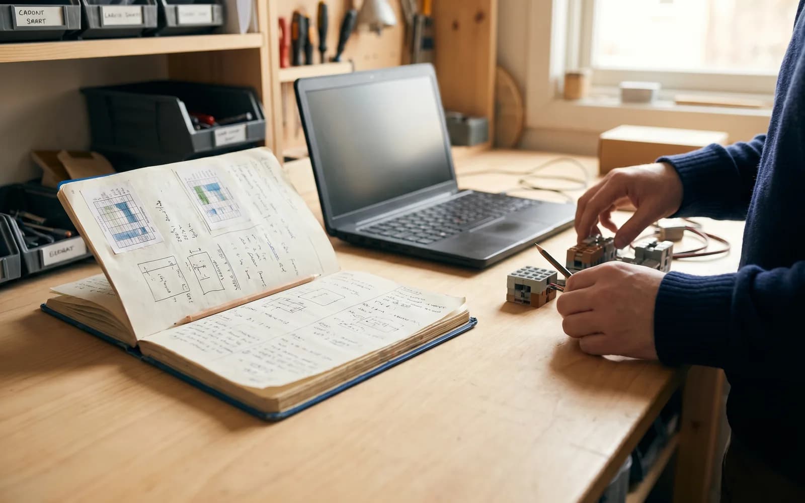Genutztes Notizbuch neben ignoriertem Terminal – Widerstand erfahrener Mitarbeiter